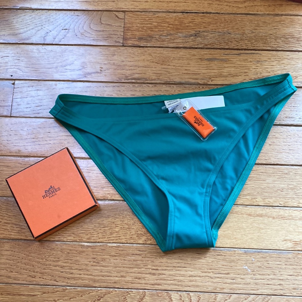 HERMES Emerald Green swim bottom : size 38 (size 6) - Picture 4 of 15